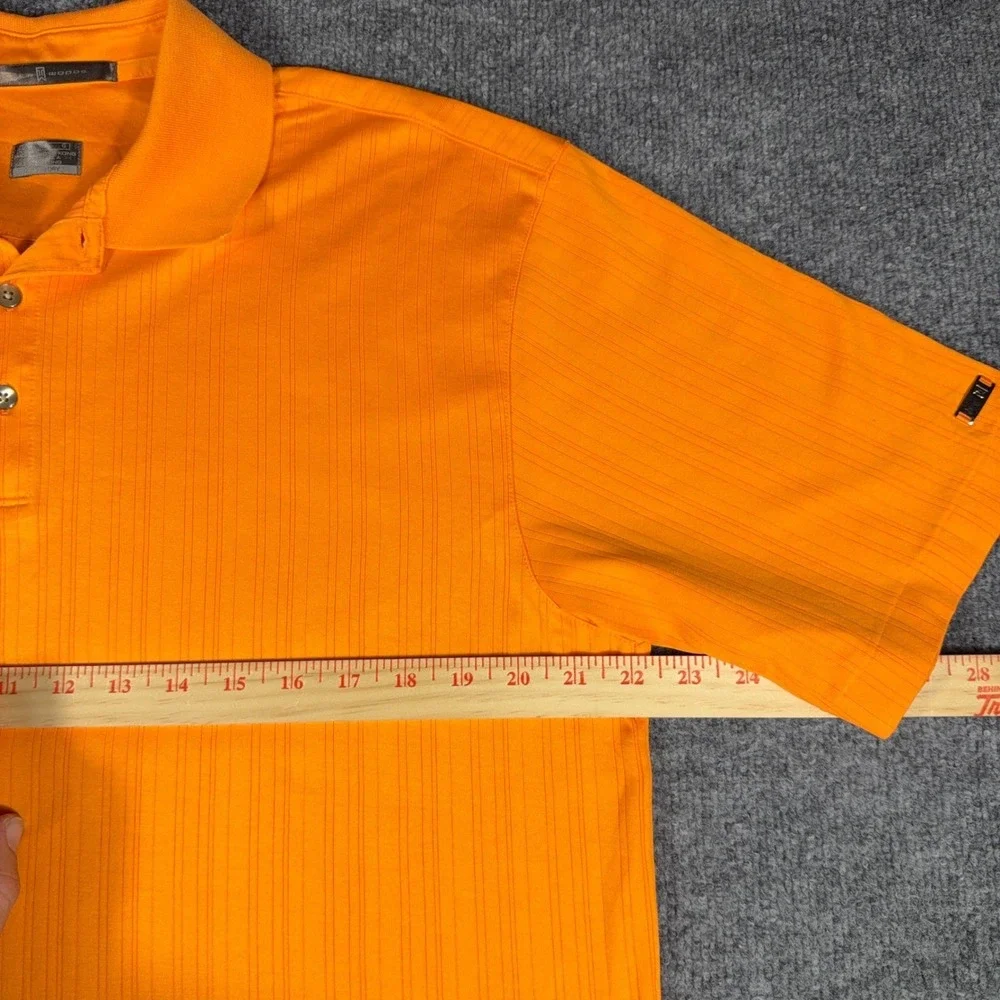 Nike Tiger Woods Dri-FIT Golf Polo Mens Large Orange Performance Athletic Shirt